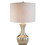 30" Tall Polyresin Table Lamp with Silver finish, Royal design, White Linen Shade B072116195