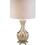 30" Tall Polyresin Table Lamp with Silver finish, Royal design, White Linen Shade B072116195