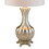 30" Tall Polyresin Table Lamp with Silver finish, Royal design, White Linen Shade B072116195