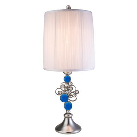 28" Tall Polyresin Table Lamp"Just Dazzle" with Silver finish, White Shade B072116199