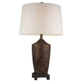 30" Tall Polyresin Table Lamp"Kayan", Bronze Rustic finish B072116207