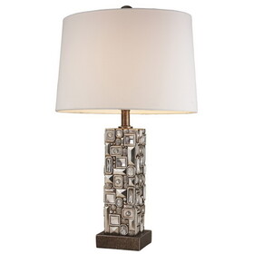 28" Tall Polyresin Table Lamp"Sierra" with Abstract Mirror Design B072116209