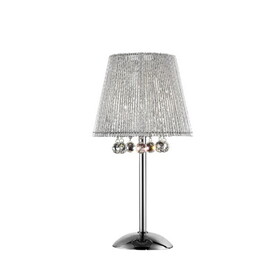 27.5" Tall Table Lamp" Dreamer", Silver and Crystal Accents, Silver Shade B072116225