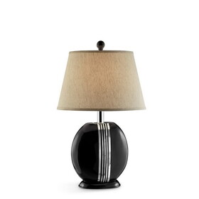 28" Tall Polyresin Table Lamp"Obsidian" with Dark Espresso finish, Fabric Shade B072116243