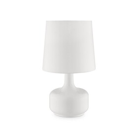 17.25" Tall"Cheru" Modern Mid-Century Touch on Table Lamp, Powder White B072116252