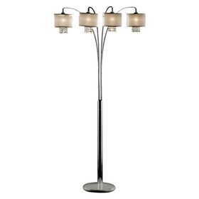 84" Tall Floor 4-Arch Lamp"Simple Elegance", Silver finish and Crystal Accents B072116260