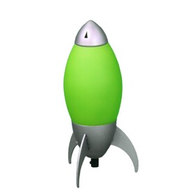 10.5" Tall Acrylic Kids Table Lamp, Rocket Ship design, Green B072116264