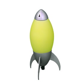 10.5" Tall Acrylic Kids Table Lamp, Rocket Ship design, Yellow B072116266