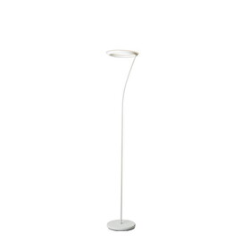 73" Tall Metal Torchiere Floor LED Lamp with Halo design, Matte White finish B072116283