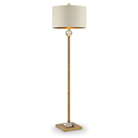 63.25-inch Perspicio Solid Crystal Orb Gold Column Floor Lamp B072116310