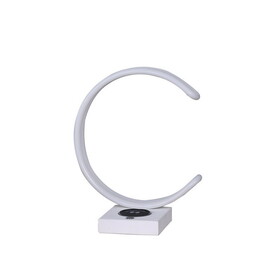 13.5" C Shape LED w/ USB / Wireless Charger Port Table Lamp B072116334