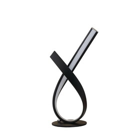 17" Abstract Upright Ribbon Bow LED Black Metal Table Lamp B072116335