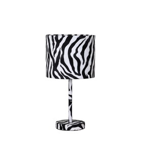 19.25" Faux Suede Zebra Metal Table Lamp B072116337