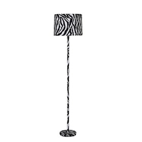 59" Faux Suede Zebra Print Floor Lamp B072116339