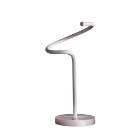 19-inch LED Matte White Curvilinear S-Curve Spiral Tube LED Table Lamp B072116352