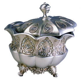 8" Tall Polyresin Decorative Jewelry Box, Silver Royal design B072116358