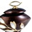 8" Tall Polyresin Decorative Jewelry Box, Brown finish, Gold and Topaz Accent B072116362