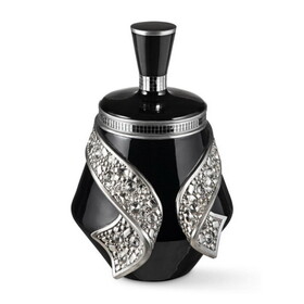 14" Tall Polyresin Decorative Jewelry Box"Stellaire", Black and Silver finish B072116366