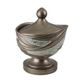 10.5" Tall Polyresin Decorative Jewelry Box"Kairavi" with Silver Swirl Pattern B072116373