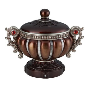 11.5" Tall" Delicata" Decorative Jewelry Box, Reddish Bronze with Silver Accents B072116374