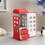 11.5" Tall Leather Jewelry Box, British Telephone Design, Red B072116380