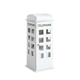 11.5" Tall Leather Jewelry Box, British Telephone Design, White B072116381