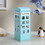 11.5" Tall Leather Jewelry Box, British Telephone Design, Pastel Blue B072116382