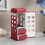 11.5" Tall Leather Jewelry Box, British Telephone Design, Burgundy Red B072116383
