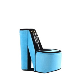 9" Tall Display Jewelry Box with Hooks, High Heel Shoe Design, Turquoise Velvet B072116388