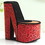 9" Tall Display Jewelry Box with Hidden Storage, High Heel Shoe Design, Leopard Print B072116393