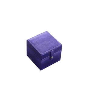4" Long Travel Jewelry Case, Square Shaped, Azure Blue B072116400