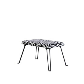 17" Tall Backless Accent Seat with Foldable Legs, Zebra B072116463