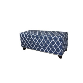 18" Tall Storage Bench with Blue Moroccan Stripes Decor B072116495