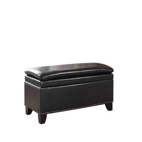 17" Tall Storage Bench with Double Cushion, Espresso B072116498