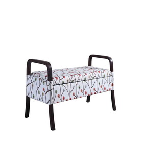 23.25" Tall Wooden Storage Seat, Cherry Blossom Print B072116502