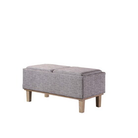 17" Tall Flip Storage Bench with Unfinished Legs, Grey Seat B072116506