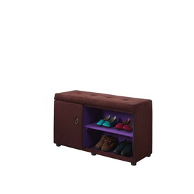 18" Tall Storage Ottoman with Shoe Compartment, Brown B072116520