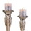 12" and 14" Tall Polyresin Candleholder, Silver Royal design (Set of 2) B072116535