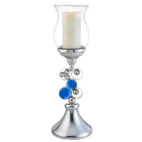 20.5" Tall Polyresin" Dazzle" Candleholder, Silver finish B072116546