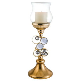 18" Tall Polyresin"Malha" Candleholder, Gold finish B072116548