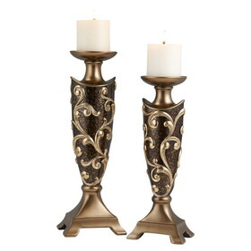 14" and 16" Tall Polyresin"Odysseus" Candleholder, Baroque Style (Set of 2) B072116554