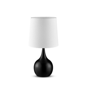 23.5" Niyor Powder Black Mid-Century Modern Touch on Metal Table Lamp B072116579