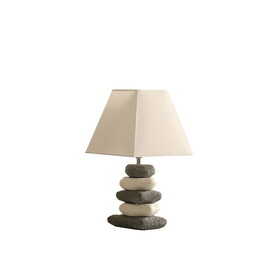 17.5" in Coastal Darya 5 Stacked Pebble Ceramic Table Lamp B072116585