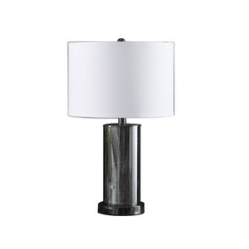 21.25" in Cynx LED Night Light Mid-Century Glass Black Chrome Table Lamp B072116597