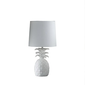 17" in Coastal White Tropical Heahea Pineapple Table Lamp B072116609