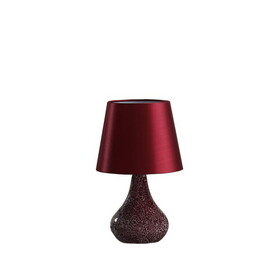 11" in Mosaic Red/Pink Glass Pattern Mini Polyresin Table Lamp B072116632