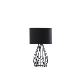 17.5" in Industrial Farm Metal Cage Black Table Lamp B072116636