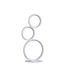 17" in 3-Ring Shaped Odu White LED Minimalist Metal Table Lamp B072116642
