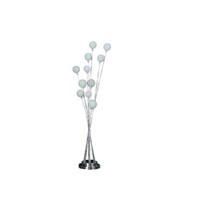 46" in 11-Light Acrylic Globe Aluminun LED Chrysanthe Silver Chrome Metal Floor Lamp B072116656
