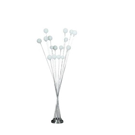 61.5" in 16-Light Acrylic Globe Aluminun LED Chrysanthe Silver Chrome Metal Floor Lamp B072116658